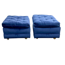 Load image into Gallery viewer, Blue Velvet Chairs &amp; Ottomans