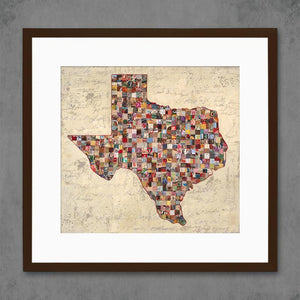 My Texas Map Signed Print