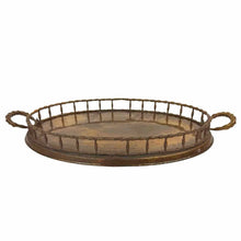Load image into Gallery viewer, Large Brass Faux Bamboo Tray
