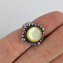 Load image into Gallery viewer, Sterling &amp; Yellow Lepidolite Ring