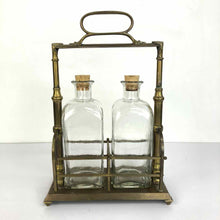 Load image into Gallery viewer, Brass Decanters Caddy Set