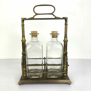 Brass Decanters Caddy Set