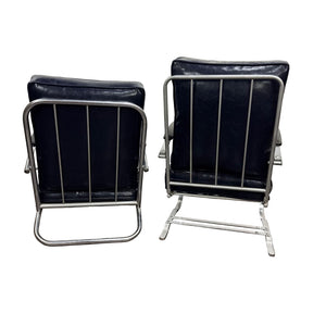 Chrome & Navy 1930s Chairs