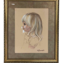 Load image into Gallery viewer, Blonde Girl Pastel Portrait