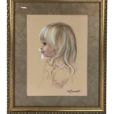 Blonde Girl Pastel Portrait
