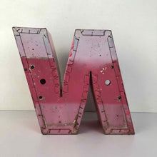Load image into Gallery viewer, Pink Metal Sign Letter N