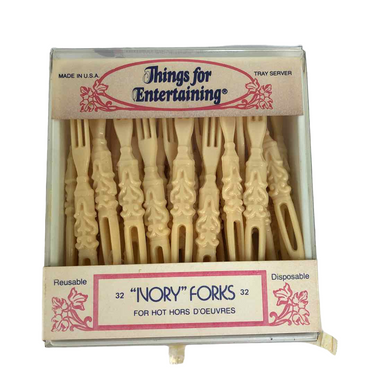 Faux Ivory Hors D'ouevres Forks