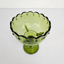 Load image into Gallery viewer, Green Glass Compote Dish