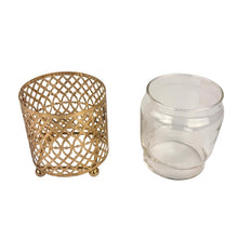 Load image into Gallery viewer, Gold Metal &amp; Glass Cup