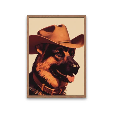 German Shepherd Cowboy Print