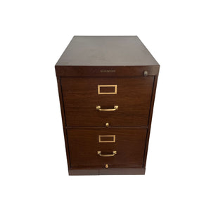 Faux Wood 1940s File Cabinet