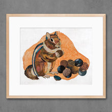 Load image into Gallery viewer, Snacktime Chipmunk Signed Print