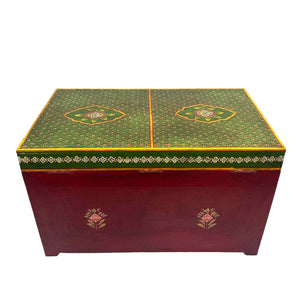 Hand Painted Wooden Trunk