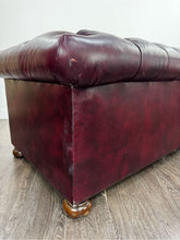 Load image into Gallery viewer, Burgundy Leather Chesterfield Sofa