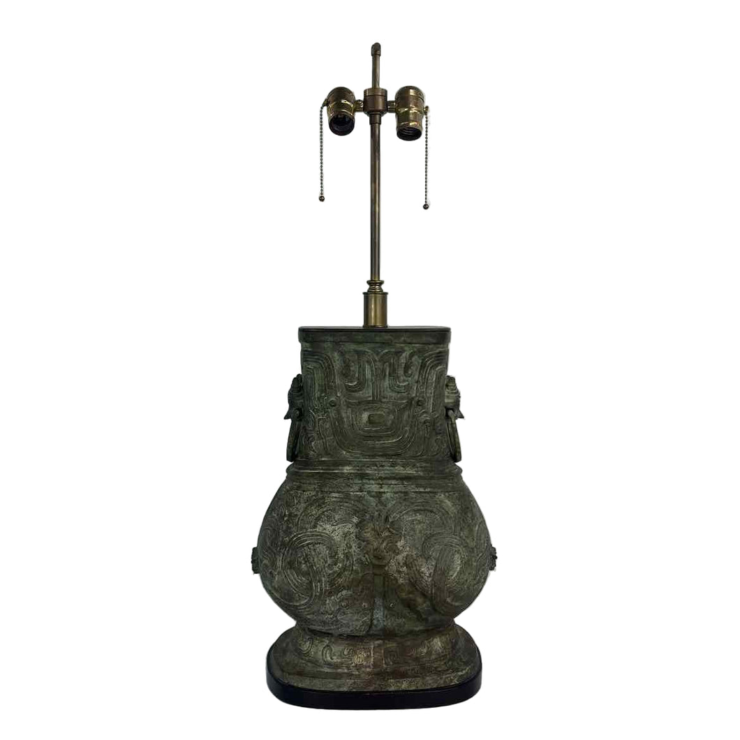Chinese Bronze Urn Lamp