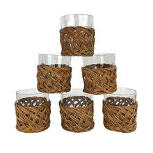 Load image into Gallery viewer, Lowball Glasses &amp; Wicker Caddies