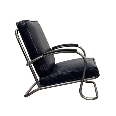 Chrome & Navy 1930s Chair