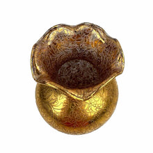 Load image into Gallery viewer, Gold Overlay Lotus Glass Vase