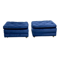 Load image into Gallery viewer, Blue Velvet Chairs &amp; Ottomans