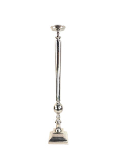 Tall Silver Metal Candleholder