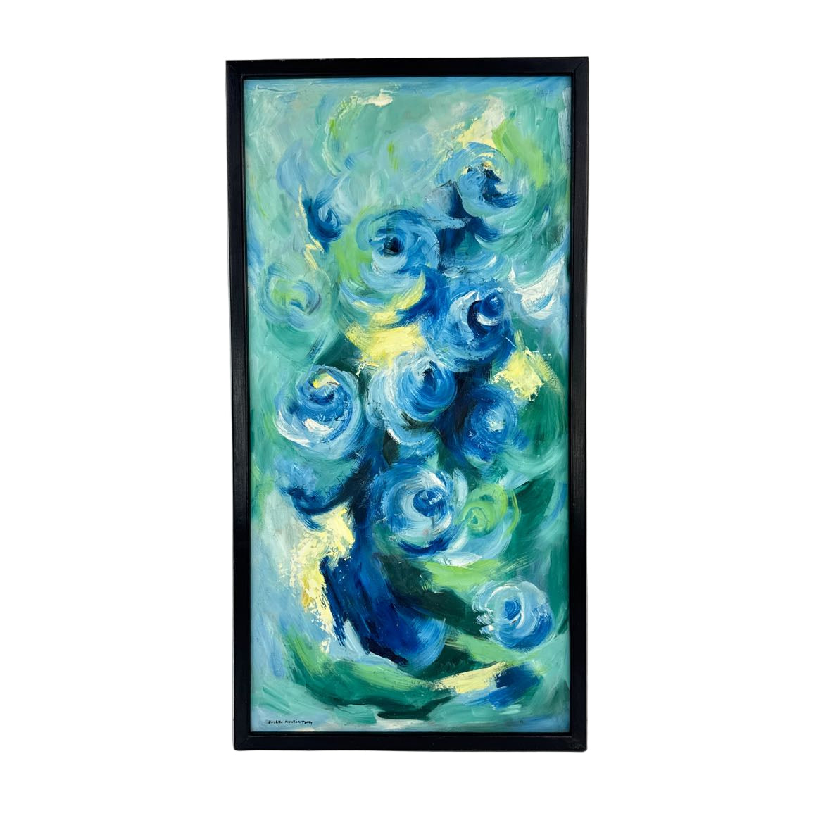 Abstract Blue Floral Painting