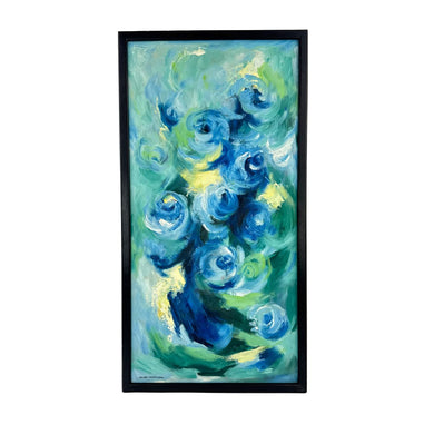 Abstract Blue Floral Painting