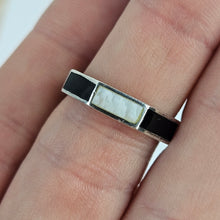 Load image into Gallery viewer, Onyx &amp; Pearl Octagon Ring
