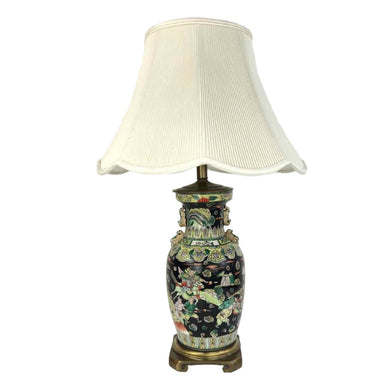 Black Asian Porcelain Lamp