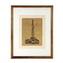 Load image into Gallery viewer, Gold Oil &amp; Gas Rig Print