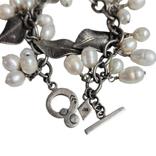 Load image into Gallery viewer, Sterling Leaves &amp; Pearls Bracelet