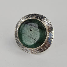 Load image into Gallery viewer, Round Green Statement Ring
