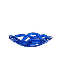 Cobalt Glass Basket Bowl