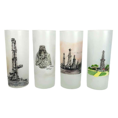 Hand Painted Oil & Gas Glasses