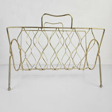 Load image into Gallery viewer, Gold Wire Magazine Rack