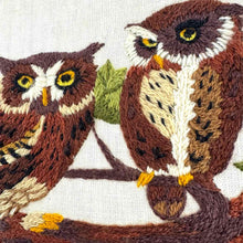 Load image into Gallery viewer, Crewel Embroidery Owls
