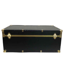 Load image into Gallery viewer, Black &amp; Gold Foot Locker Trunk