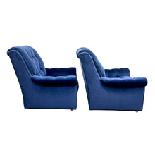 Load image into Gallery viewer, Blue Velvet Chairs &amp; Ottomans