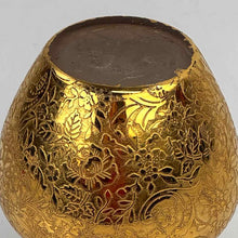 Load image into Gallery viewer, Gold Overlay Lotus Glass Vase