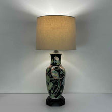 Load image into Gallery viewer, Black Floral Pottery Lamp