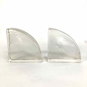 Textured Glass Arc Bookends