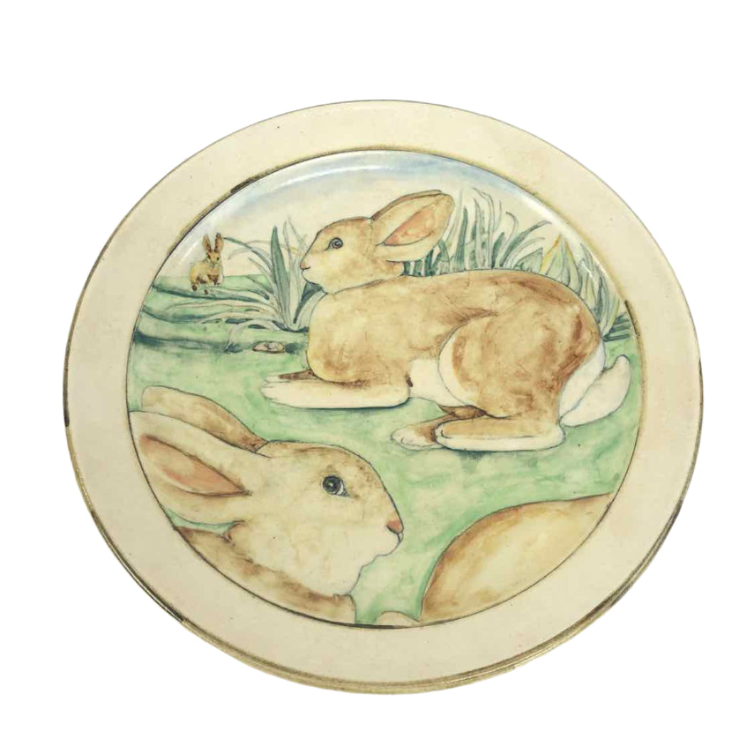 Studio Pottery Rabbit Plate