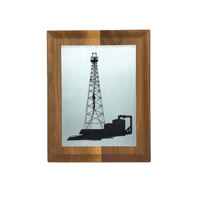 Oil Rig Etching Plaque