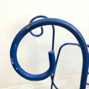 Blue Metal Vanity Stool