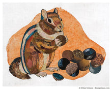 Load image into Gallery viewer, Snacktime Chipmunk Signed Print