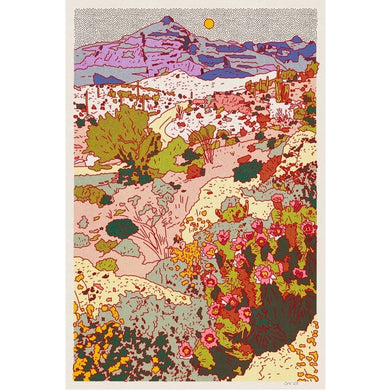 Vertical Mountain Cactus Print