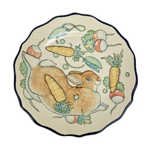 Load image into Gallery viewer, Rabbit &amp; Veggies Pottery Plate