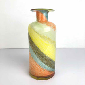 Orange Swirl Art Glass Vase