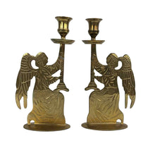 Load image into Gallery viewer, Brass Angel Candleholders
