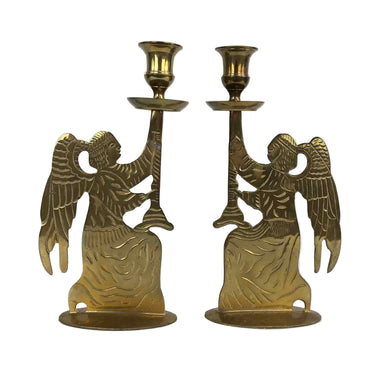 Brass Angel Candleholders