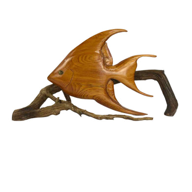 Carved Wooden Fish Sculpture